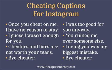 cheating captions|Cheating Captions For Instagram to Express Heartache.